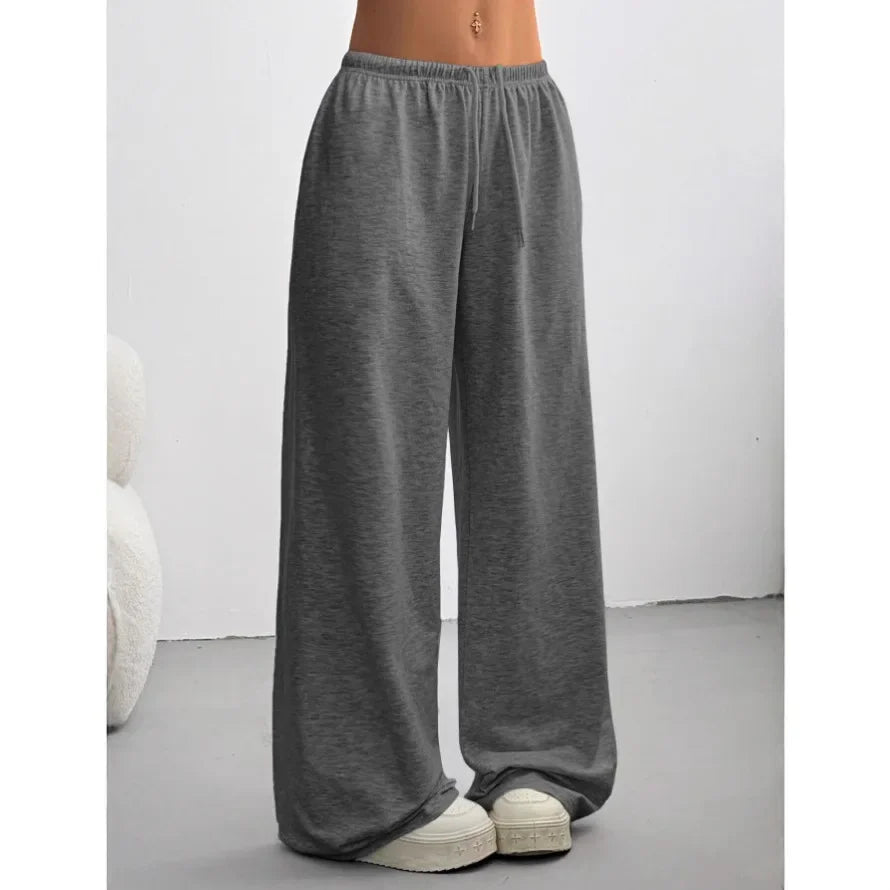 Dames Sweatpants Wide Leg met Elastische Taille en Trekkoord