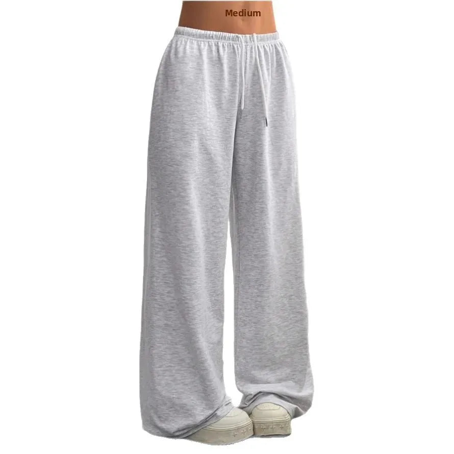 Dames Sweatpants Wide Leg met Elastische Taille en Trekkoord