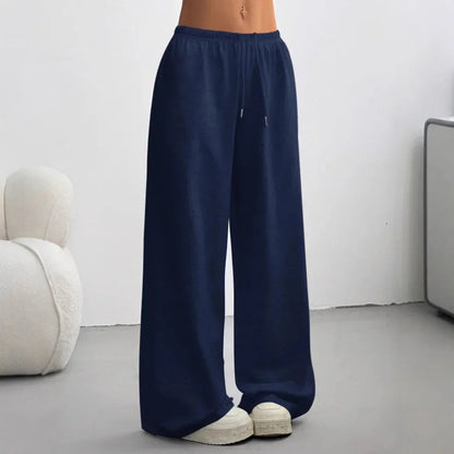 Dames Sweatpants Wide Leg met Elastische Taille en Trekkoord