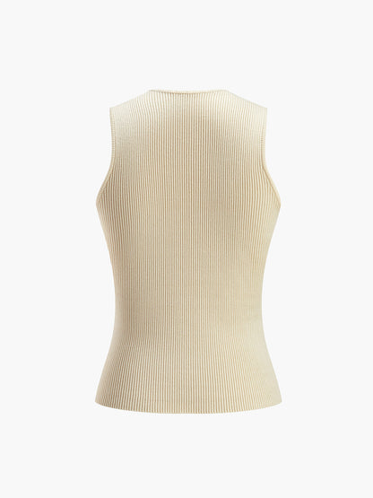 Dames Tank Top Mouwloos met Ronde Hals en Slim Fit