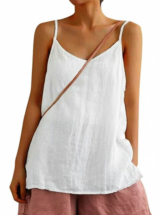 Dames Tank Top Mouwloos met V-hals en Spaghettibandjes