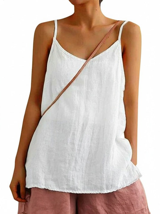 Dames Tank Top Mouwloos met V-hals en Spaghettibandjes