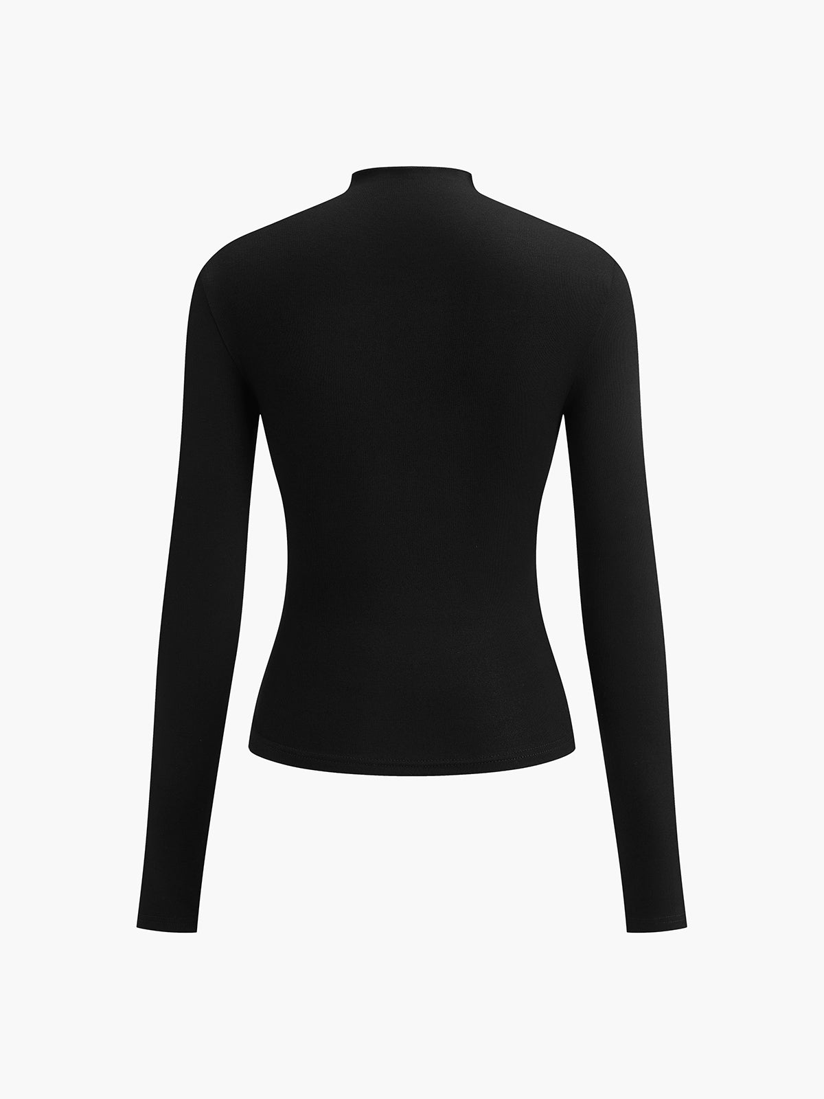 Dames Top met Lange Mouw, Mock Neck en Ruchedetail Slim Fit