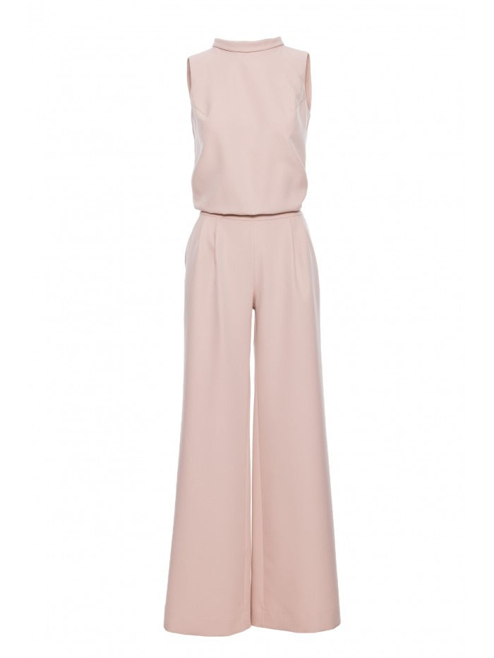 Dames Jumpsuit Halternek met Tailleband en Wijde Broek