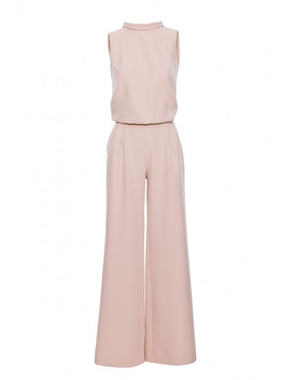 Dames Jumpsuit Halternek met Tailleband en Wijde Broek