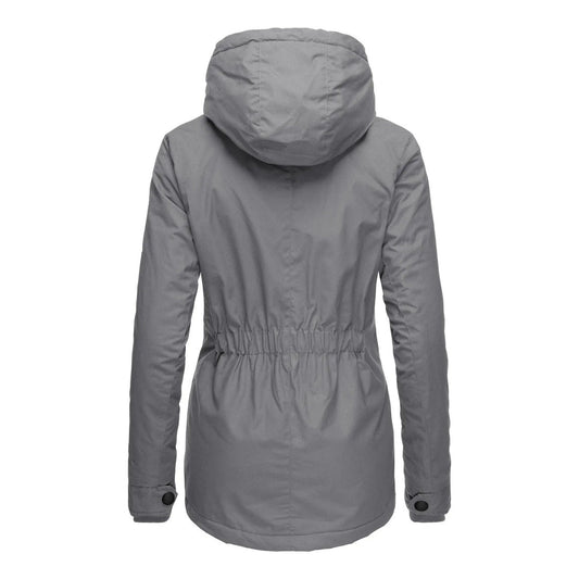 Dames Lange Waterdichte Winterjas met Capuchon