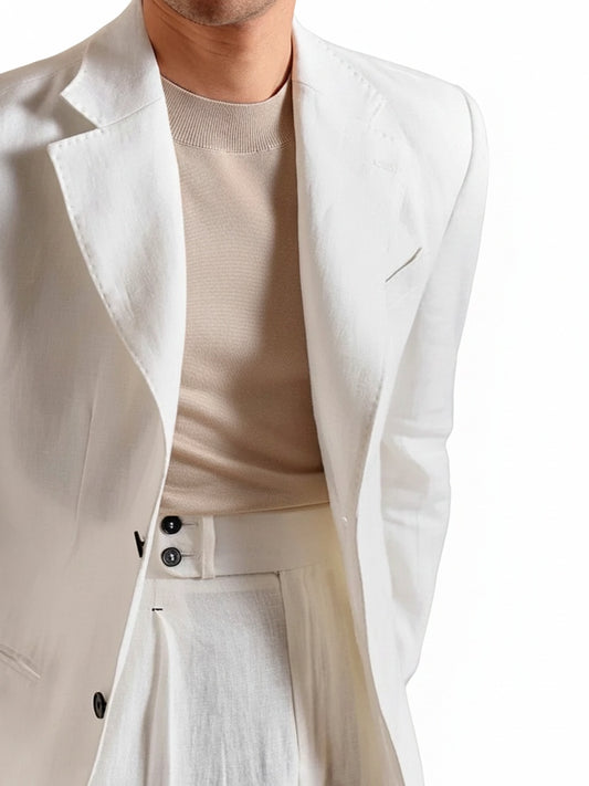 Heren Blazer met Revers en Knoopsluiting Slim Fit