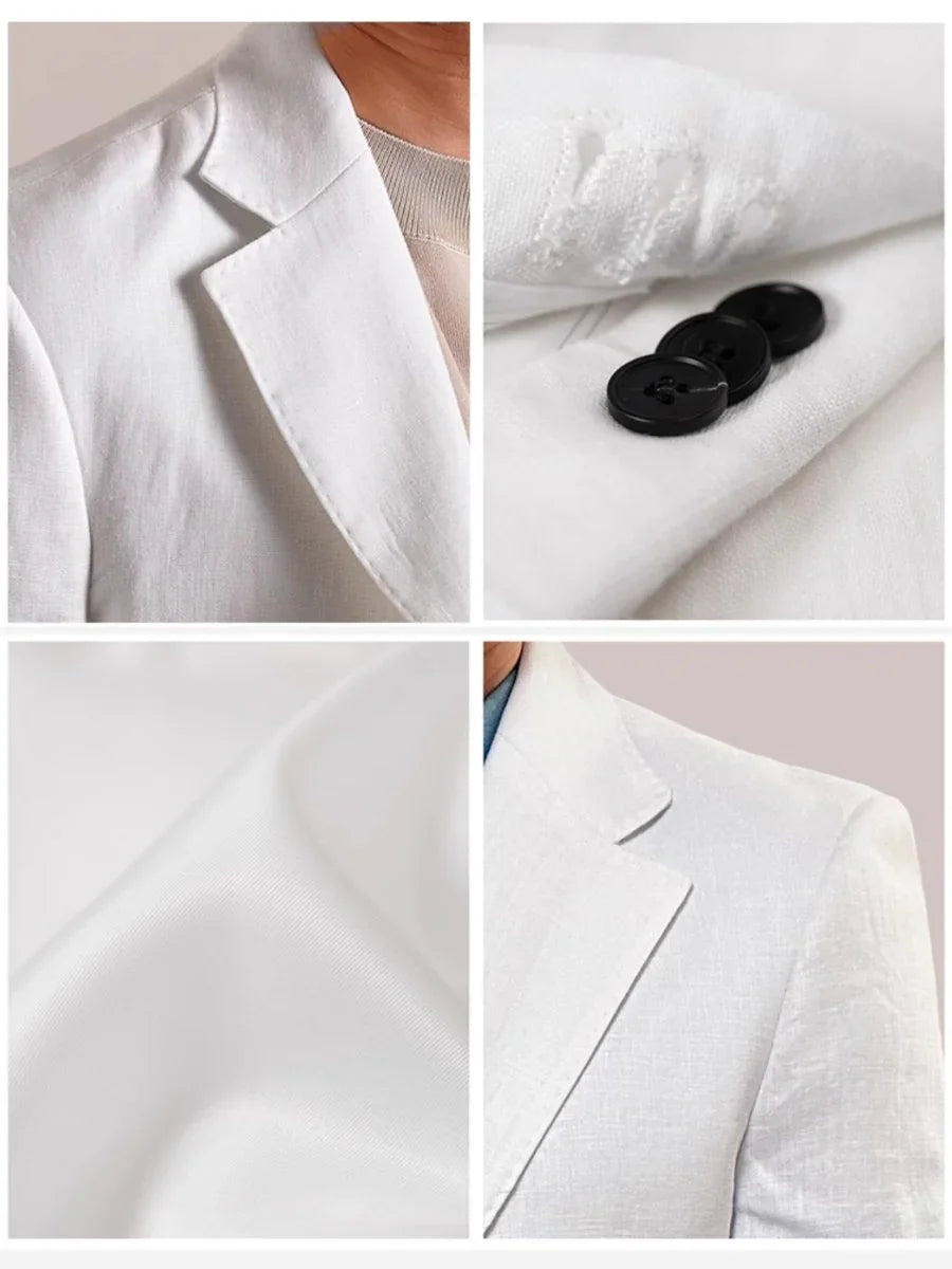 Heren Blazer met Revers en Knoopsluiting Slim Fit