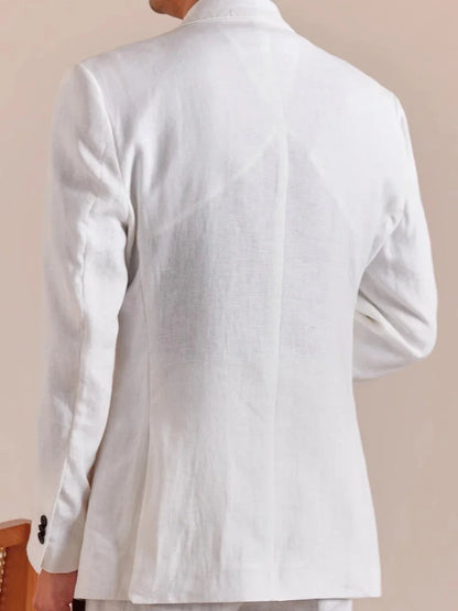 Heren Blazer met Revers en Knoopsluiting Slim Fit