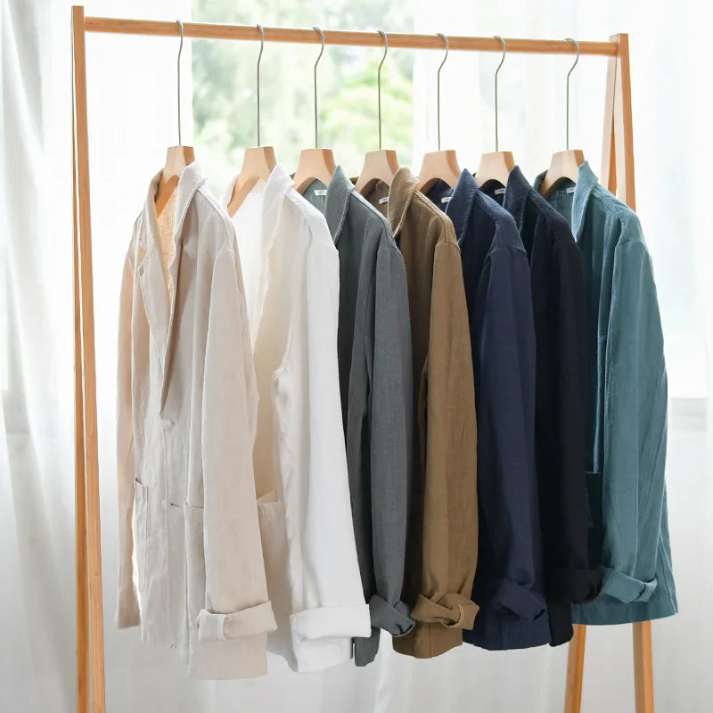 Heren Blazer met Revers Kraag en Knoopsluiting Regular Fit