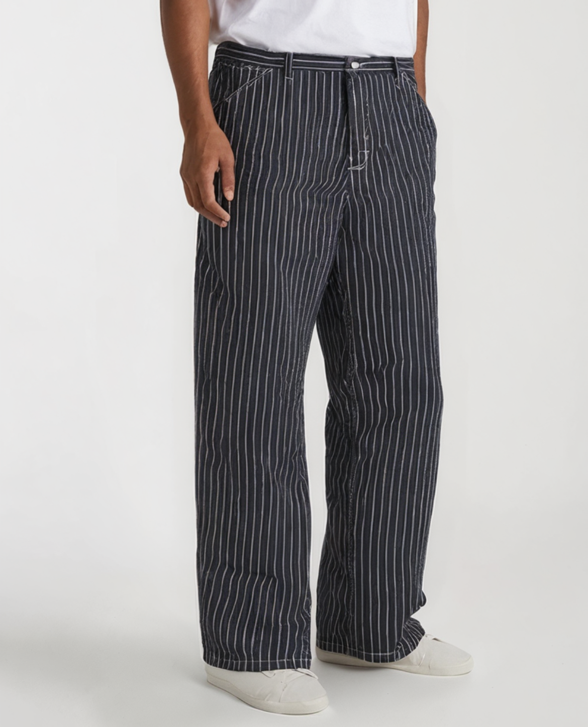 Heren Broek Loose Fit met Krijtstreep