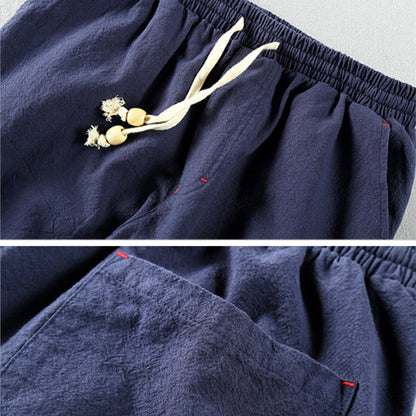 Heren Broek met Elastische Taille en Trekkoord Rechte Pijp