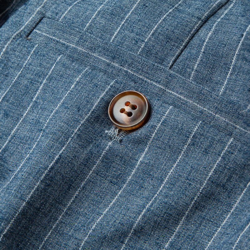 Heren Broek met Verticale Strepen, Elastische Taille en Trekkoord