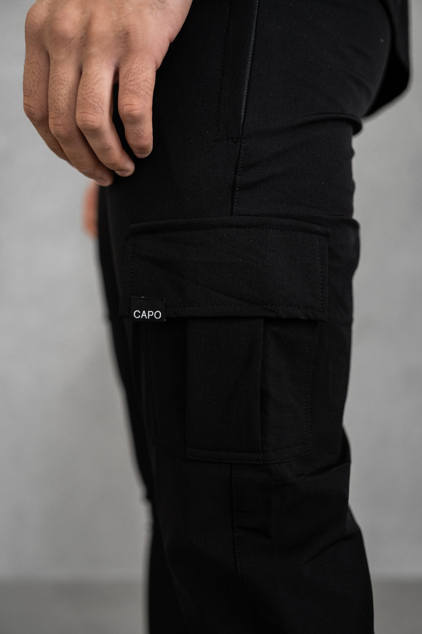 Heren Cargo Broek Slim Fit met Zijzakken en Elastische Taille