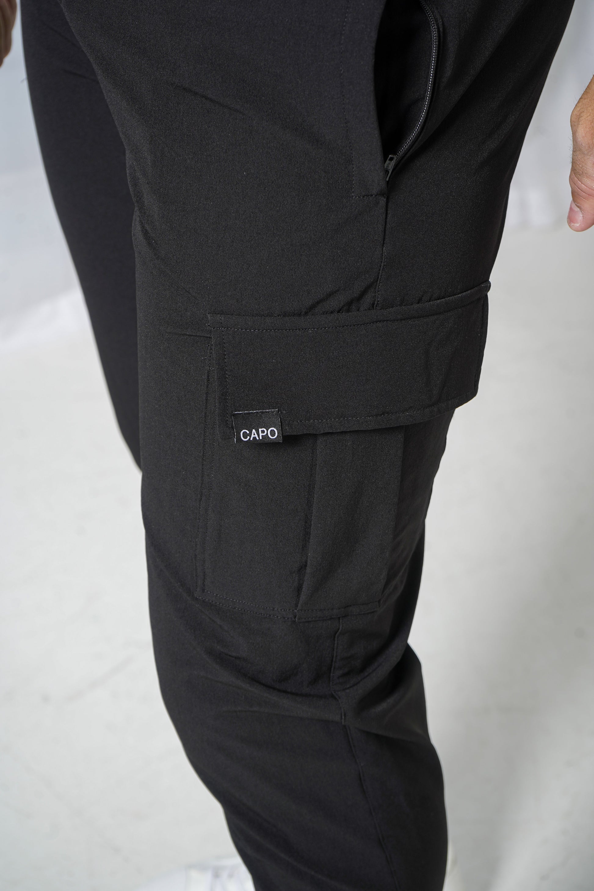 Heren Cargo Broek Slim Fit met Zijzakken en Elastische Taille