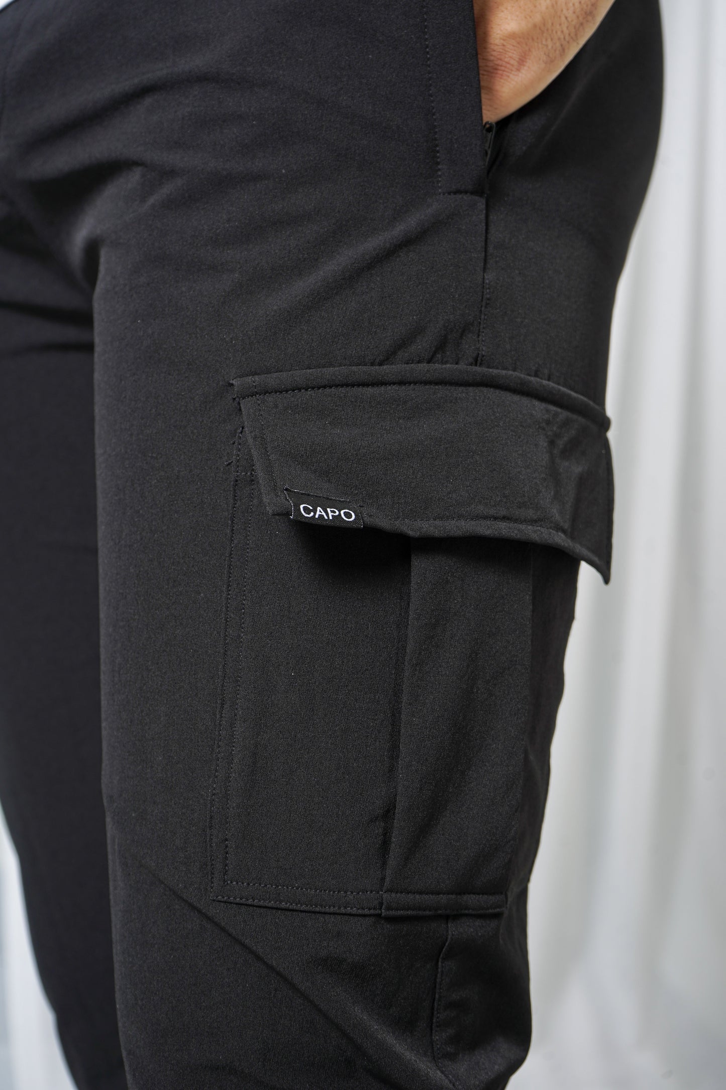 Heren Cargo Broek Slim Fit met Zijzakken en Elastische Taille