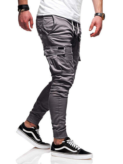 Heren Cargo Jogger met Trekkoord Donkergrijs
