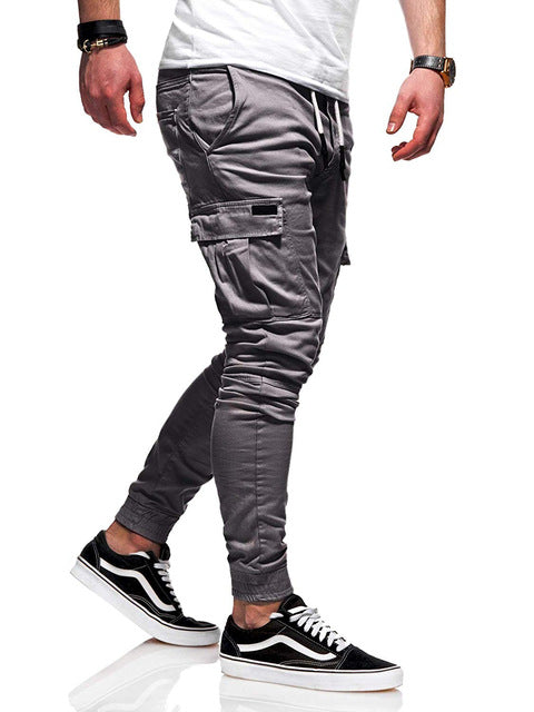 Heren Cargo Jogger met Trekkoord Donkergrijs