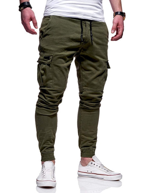 Heren Cargo Jogger met Trekkoord Olijfgroen