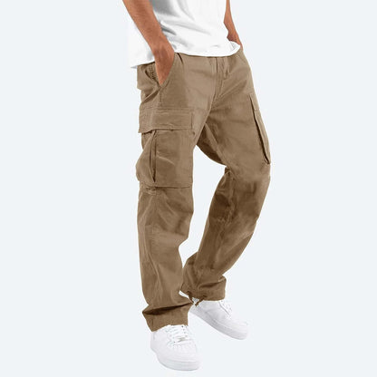 Heren Cargobroek met Elastische Taille en Trekkoord Khaki