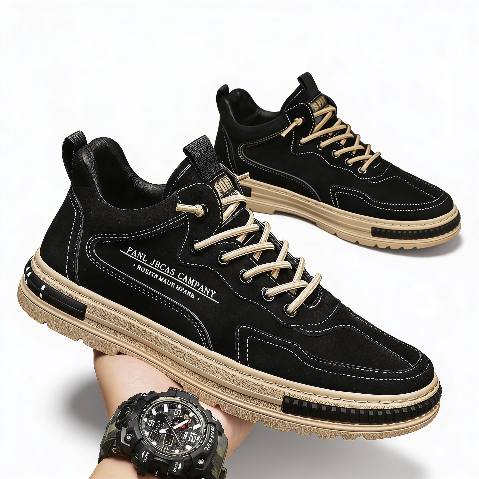 Heren Casual Sneakers met Chunky Zool en Contrastdetails