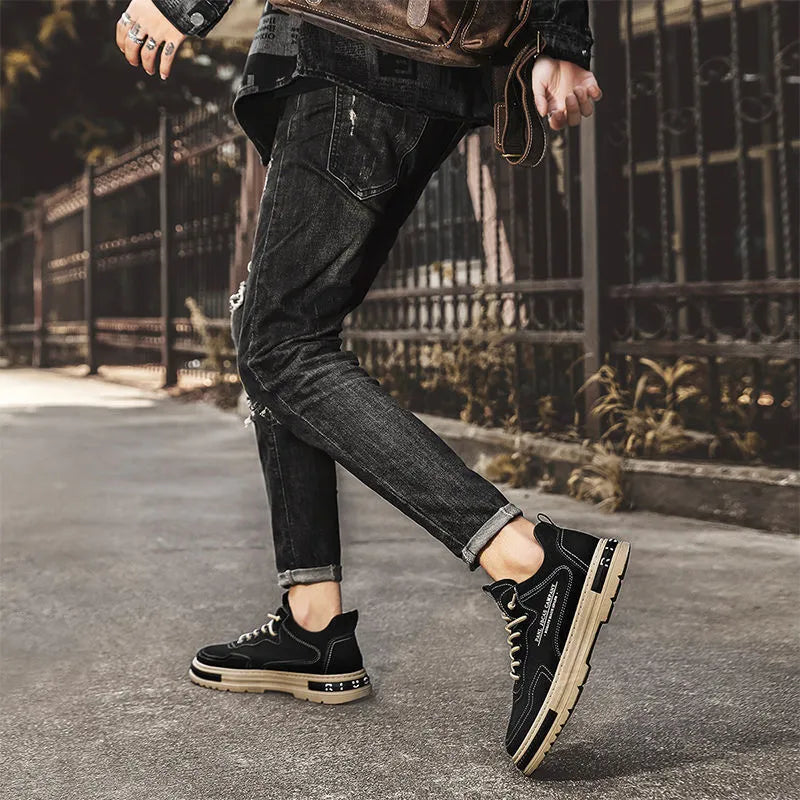 Heren Casual Sneakers met Chunky Zool en Contrastdetails