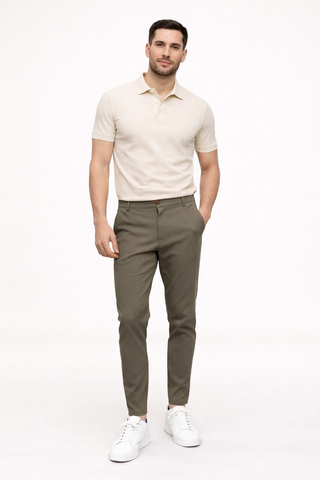 Heren Chino Broek met Rechte Snit en Regular Fit