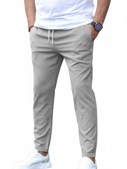 Heren Chino Broek Slim Fit met Elastische Taille en Trekkoord