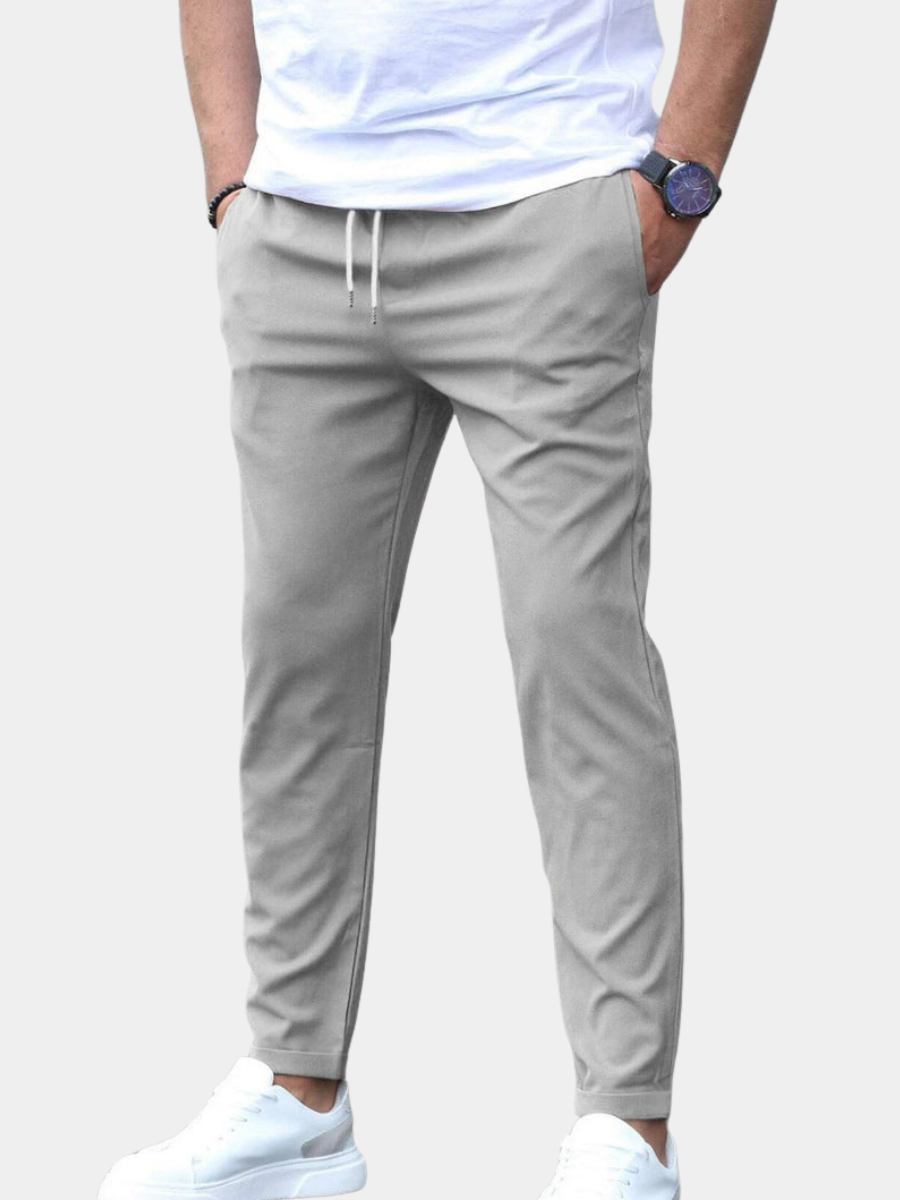 Heren Chino Broek Slim Fit met Elastische Taille en Trekkoord