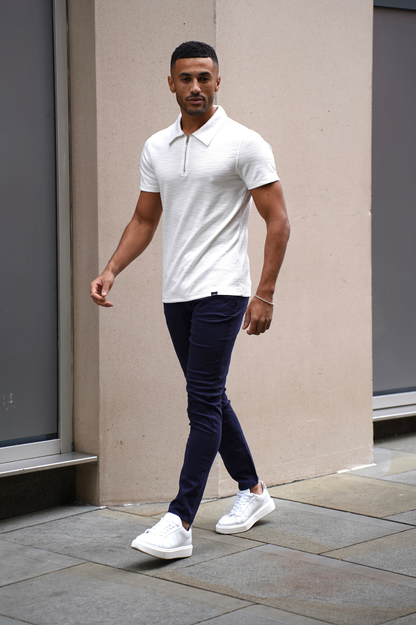 Heren Chino Broek Slim Fit met Getaperde Enkels en Elastische Tailleband