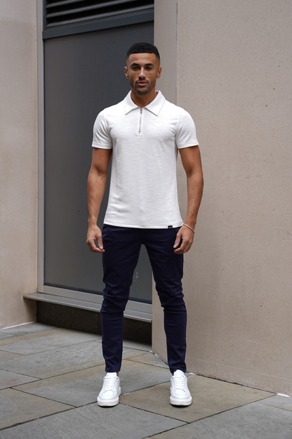 Heren Chino Broek Slim Fit met Getaperde Enkels en Elastische Tailleband