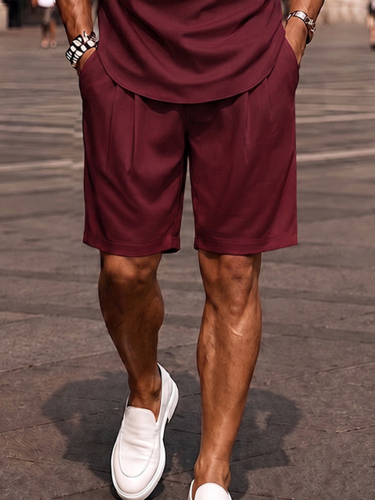Heren Kleding Set Korte Mouw Polo met V-hals en Shorts