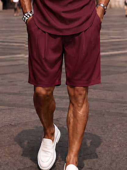Heren Kleding Set Korte Mouw Polo met V-hals en Shorts