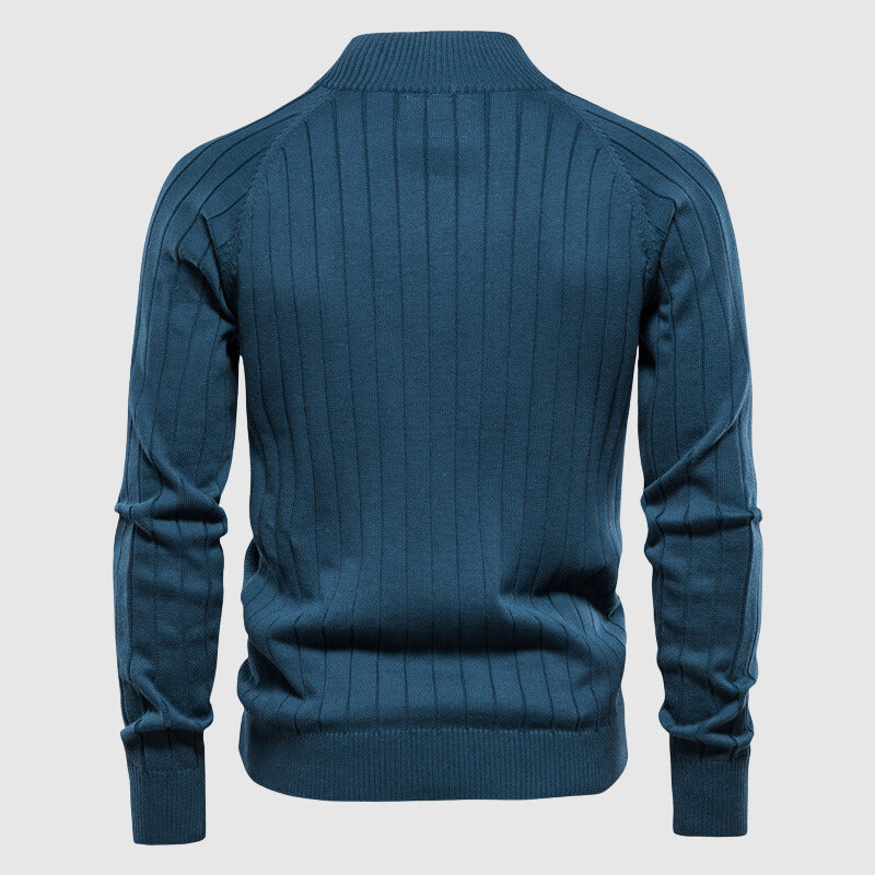 Heren Zip-up Cardigan met Ruitpatroon