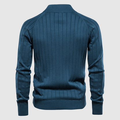 Heren Zip-up Cardigan met Ruitpatroon