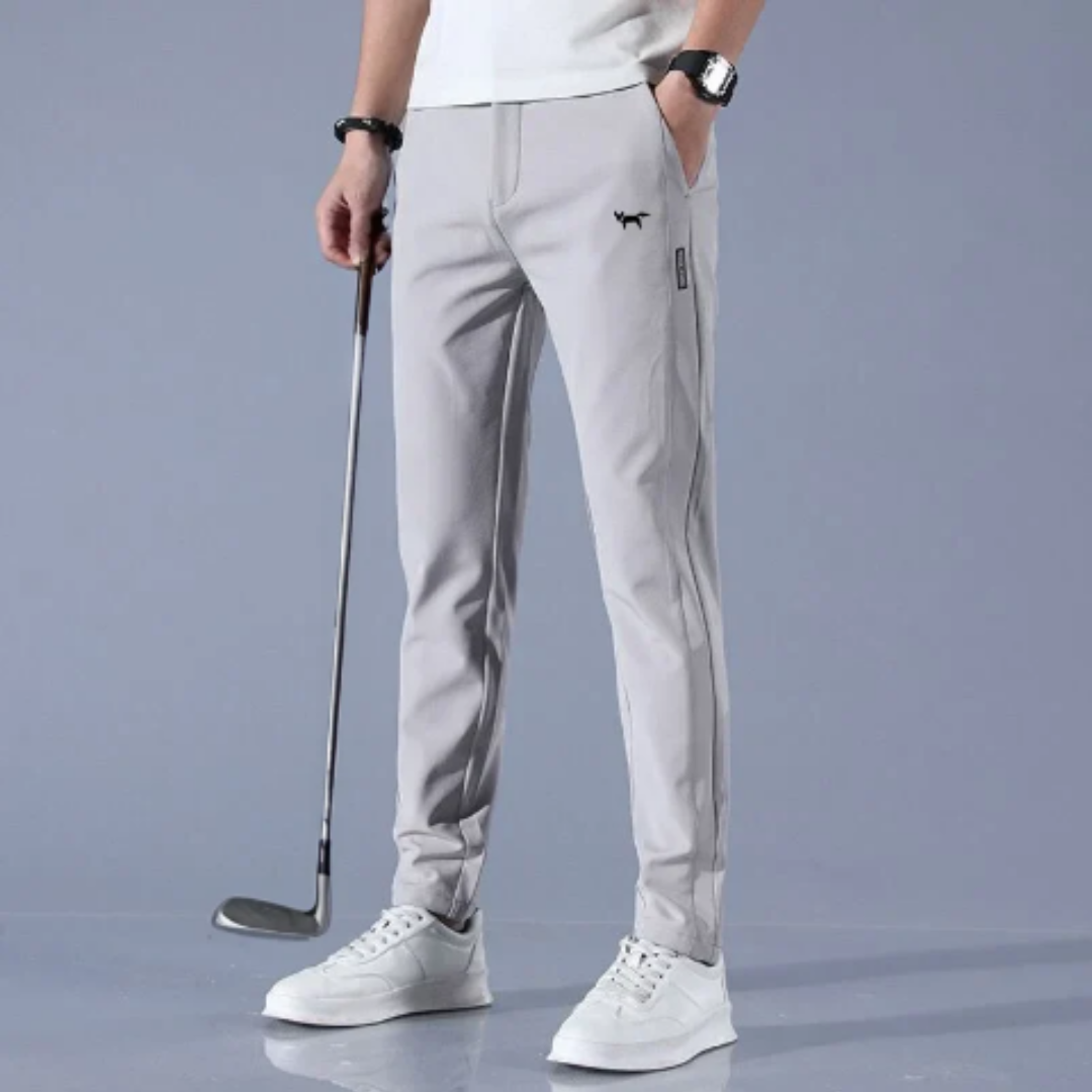 Heren Golfbroek Lang met Elastische Taille en Slim Fit
