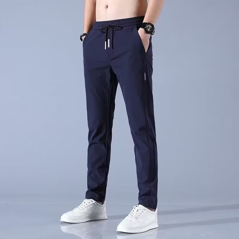 Heren Golfbroek Lang met Elastische Taille en Slim Fit