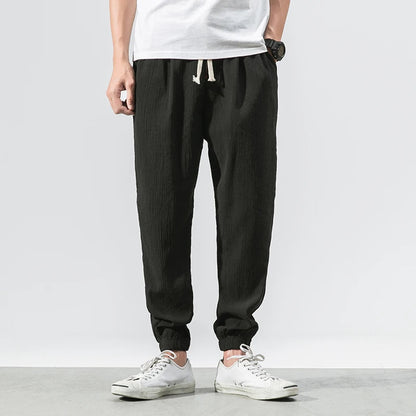 Heren Joggingbroek met Elastische Taille en Koordsluiting Zwart