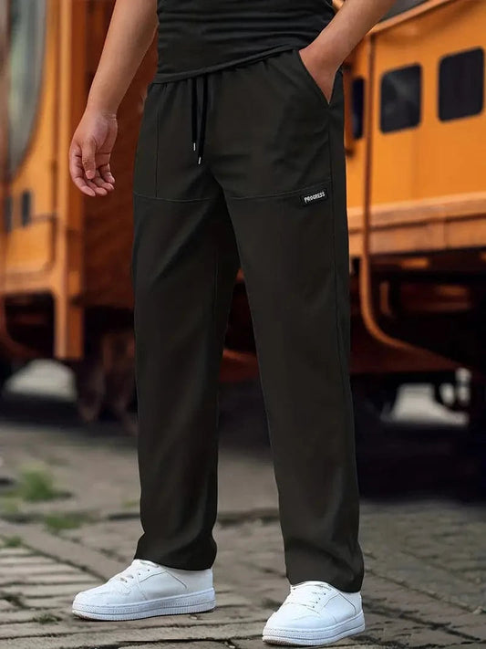 Heren Joggingbroek met Elastische Tailleband Zwart
