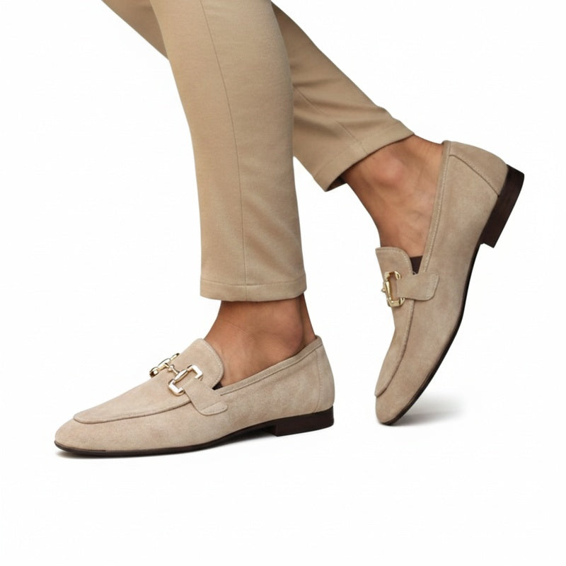 Heren Loafers met Gouden Horsebit Detail en Instapmodel