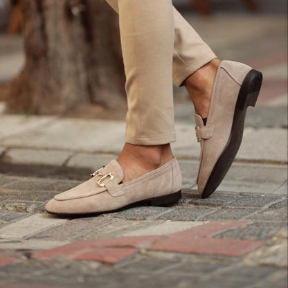 Heren Loafers met Gouden Horsebit Detail en Instapmodel
