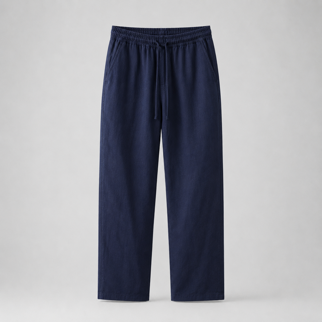 Heren Lounge Broek met Elastische Taille en Trekkoord Donkerblauw