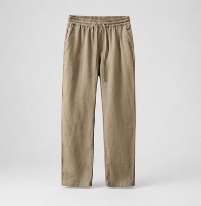Heren Lounge Broek met Elastische Taille en Trekkoord Bruin