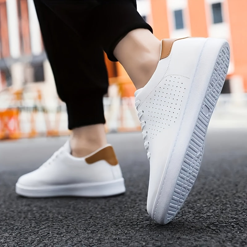 Heren Low-Top Sneakers met Perforaties en Vetersluiting