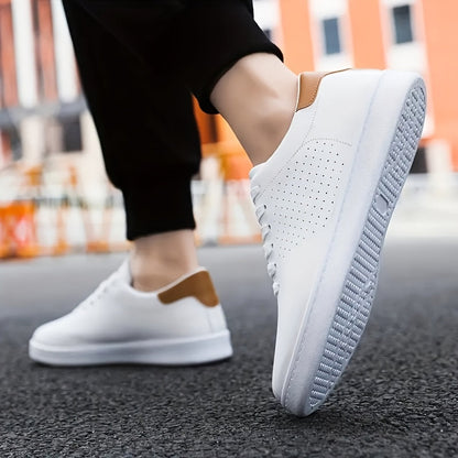Heren Low-Top Sneakers met Perforaties en Vetersluiting