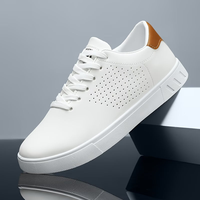 Heren Low-Top Sneakers met Perforaties en Vetersluiting