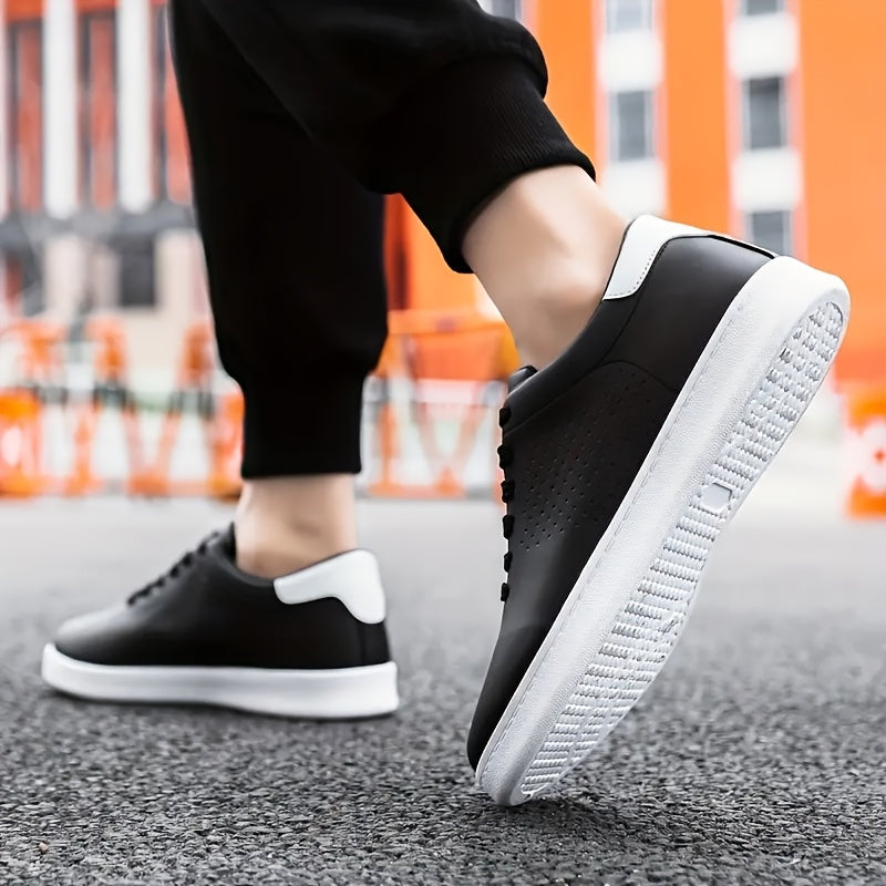Heren Low-Top Sneakers met Perforaties en Vetersluiting