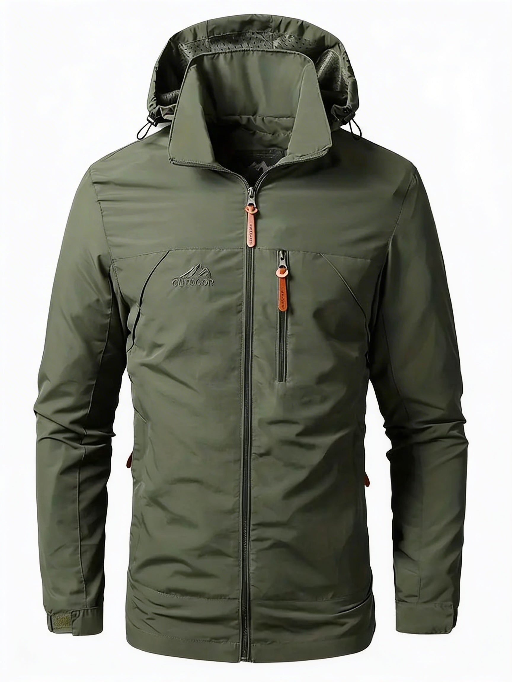 Heren Outdoorjas met Capuchon en Borstzak