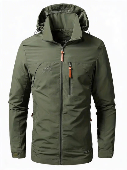 Heren Outdoorjas met Capuchon en Borstzak
