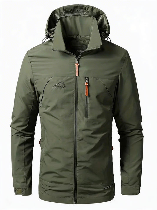 Heren Outdoorjas met Capuchon en Borstzak